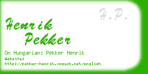 henrik pekker business card